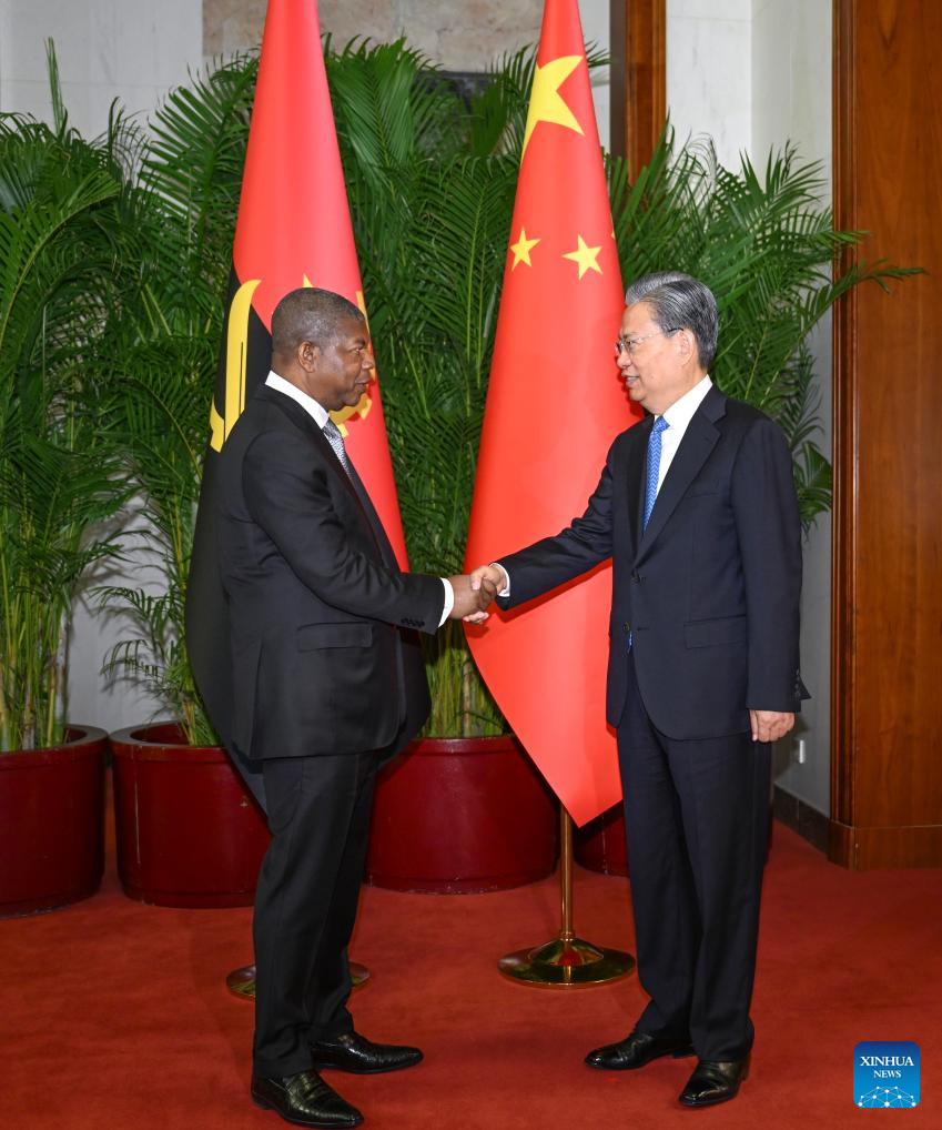 Chefe do Legislativo chinês reúne-se com presidente angolano