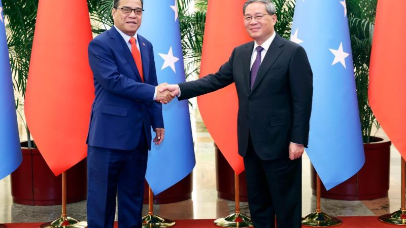 Primeiro-ministro chinês reúne-se com presidente da Micronésia