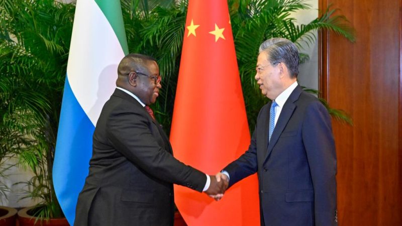 Mais alto legislador da China se reúne com presidente de Serra Leoa